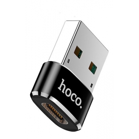 Hoco UA6 Black USB to USB Type-C Female Adapter (   & )