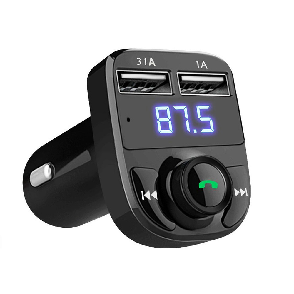 iPDA X8 Car Charger 2 x USB @ 4.1A + FM Transmitter + Bluetooth Car Kit