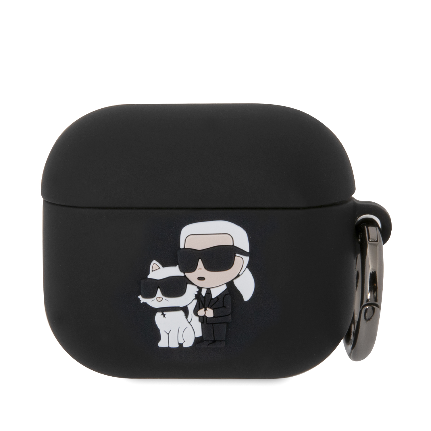 Karl Lagerfeld 3D Logo NFT Karls Head Silicone Case Black   Apple Airpods Pro