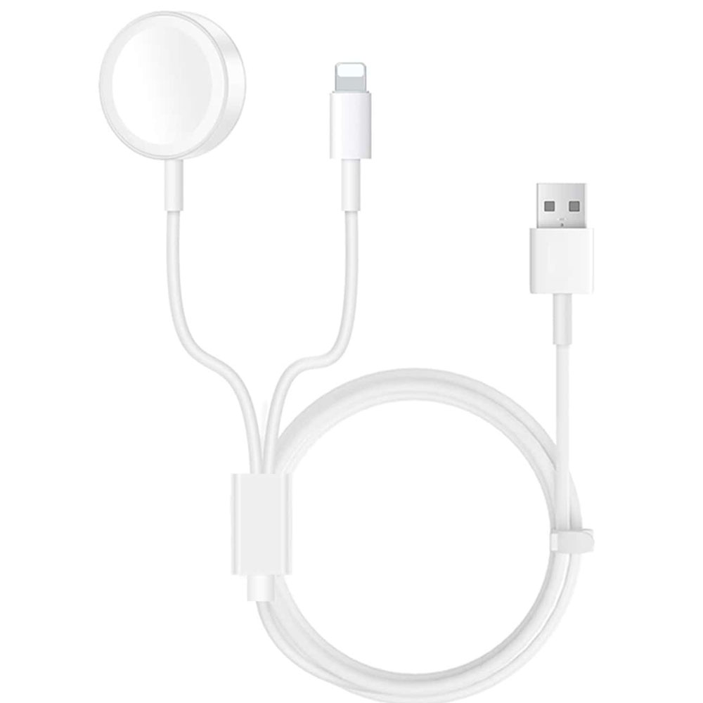 Soultronic (MAG22) 2-in-1 Magnetic Charging Cable 1m White | USB to Magnetic Charge & Lightning  Apple Watch & iPhone/Airpods