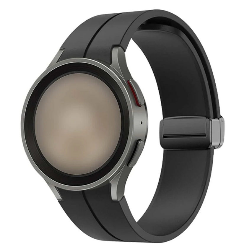 Soultronic Magnetic D-Buckle Silicone Band 20mm Black  Samsung Galaxy Watch 5 Pro / Watch 5 & Watch 4 / 4 Classic