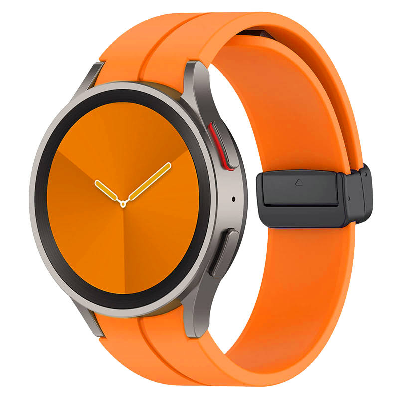 Soultronic Magnetic D-Buckle Silicone Band 20mm Orange  Samsung Galaxy Watch 5 Pro / Watch 5 & Watch 4 / 4 Classic