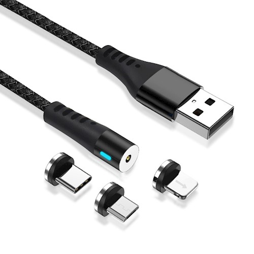 Maxlife 3-in-1 Magnetic USB Combo Cable 1m (MXUC-02) | microUSB + Lightning + Type-C |      !