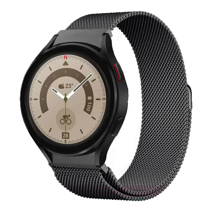 Soultronic Magnetic Milanese Band 20mm Black  Samsung Galaxy Watch 4 & 4 Classic / Watch 5 & 5 Pro / Watch 6 & 6 Classic