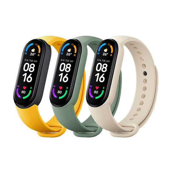 Xiaomi Mi Band 5 / Mi Band 6 Original Strap Ivory/Yellow/Green (3-Pack)