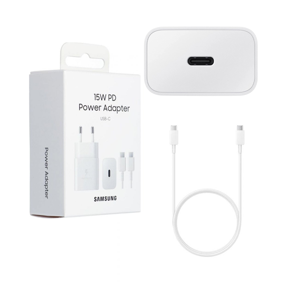 Samsung EP-T1510XWEGEU Type-C Fast Charging Travel PD Adapter 15W + καλώδιο Type-C => Type-C με μήκος 1m (Retail Box) Samsung EP-T1510XWEGEU Type-C Fast Charging Travel PD Adapter 15W + καλώδιο Type-C => Type-C με μήκος 1m (Retail Box)