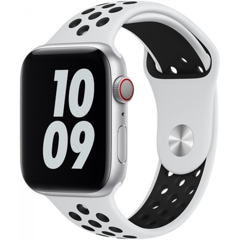 Soultronic Replacement Silicone Sport Band White/Black  Apple Watch 42mm, 44mm, 45mm & 49mm