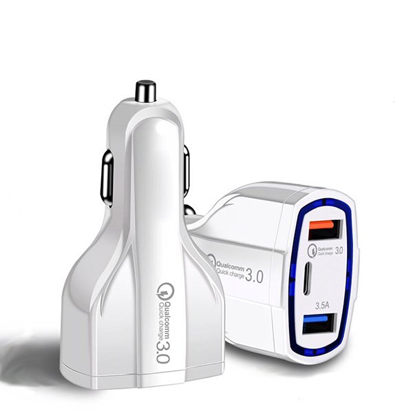 Soultronic FCC7A Triple Port Fast Car Charger 1 x USB + 1 x QC3.0 USB + PD3.0 Type-C @ 35W