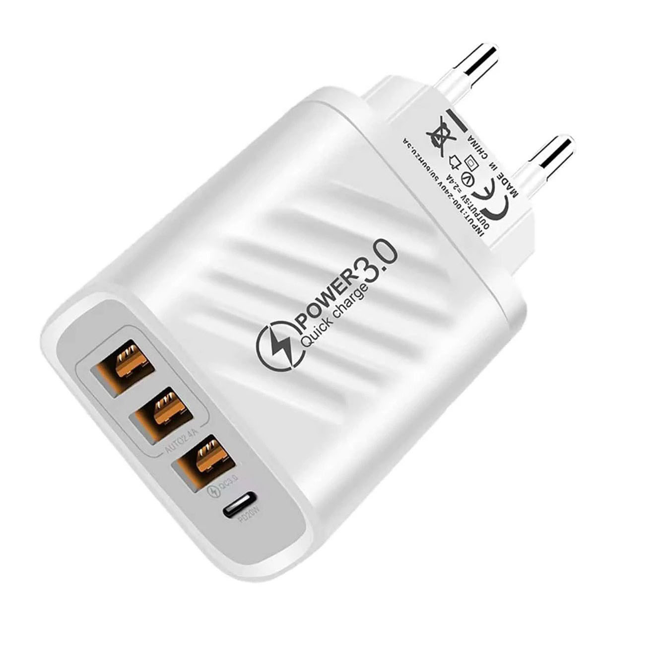 Soultronic PD41 White 4-Port Type-C @ 20W + 3 x USB Wall Charger | PD 3.0 + QC 3.0 |     4  !