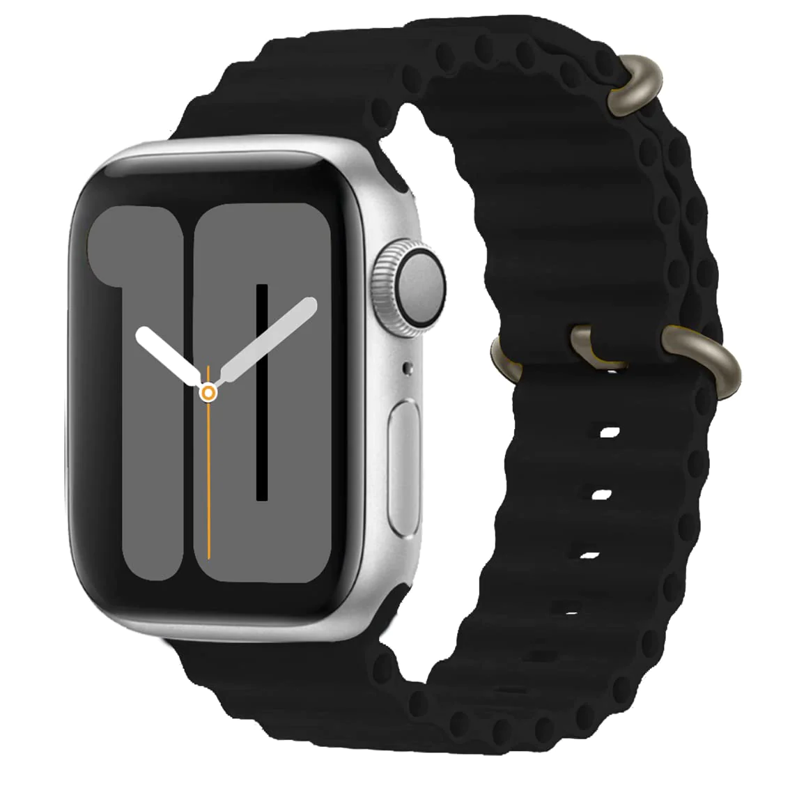 Soultronic Ocean Band Silicone Black  Apple Watch 42mm, 44mm, 45mm & 49mm