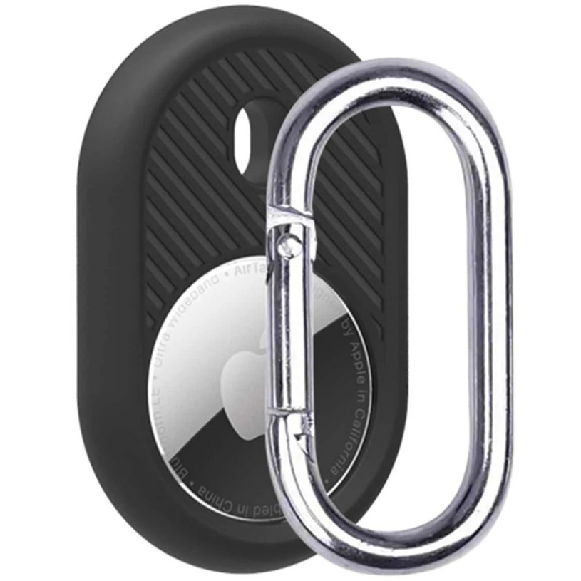 Soultronic (Tag31) Secure Silicone Holder Black  Key Ring  Apple AirTag