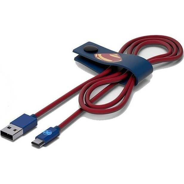 Tribe DC Comics Superman microUSB Cable | 1.2m | Charge | Sync | Data | Cable Holder Tribe DC Comics Superman microUSB Cable | 1.2m | Charge | Sync | Data | Cable Holder