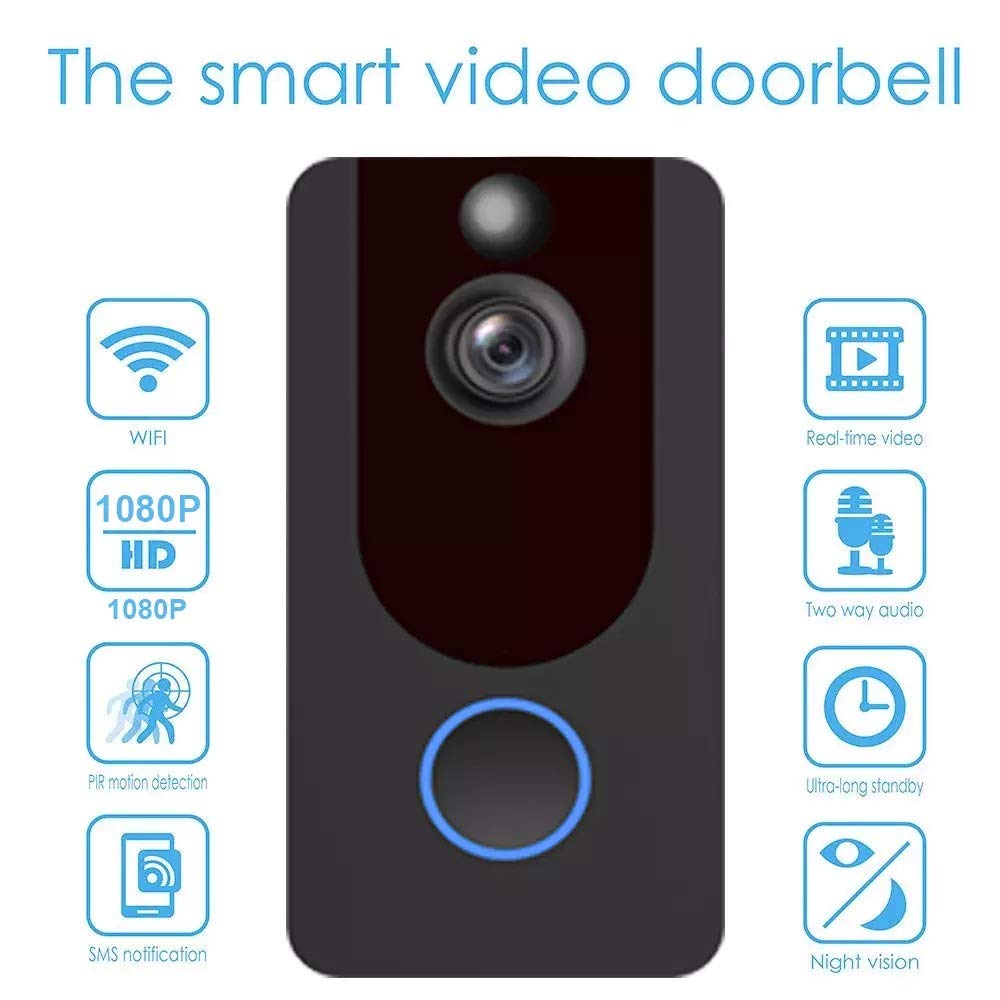 Smart Wi-Fi Video Doorbell |    | 1080p + PIR Motion + Real-time Video + Two-Way Audio + Night Vision