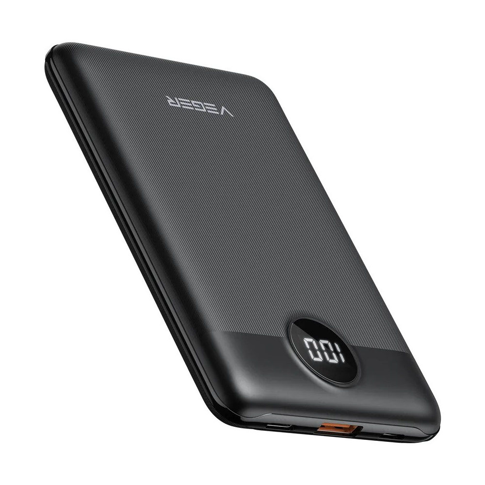 Veger S11 Ultra Mini Design Power Bank 10000mAh Black | USB + Type-C @ 22.5W Output |  Smartphones & Tablets