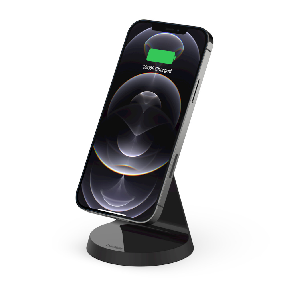 Belkin BoostCharge Magnetic Wireless Charger Stand 7.5W Black + AC Charger 20W (WIB003vfBK)