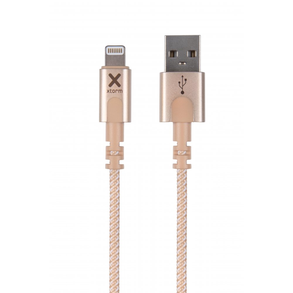 Xtorm CX2013 USB --> Lightning Data Transfer & Charge Cable 1m Gold | Nylon Braided | MFi Certified | 12W Xtorm CX2013 USB --> Lightning Data Transfer & Charge Cable 1m Gold | Nylon Braided | MFi Certified | 12W