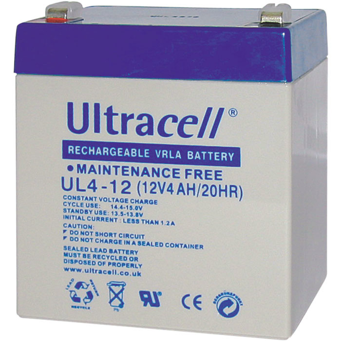 ULTRACELL 12V 4AH   12V 4Ah    :  - : 9 cm  - : 7 cm  - : 10,1 cm  -  Terminal: F1