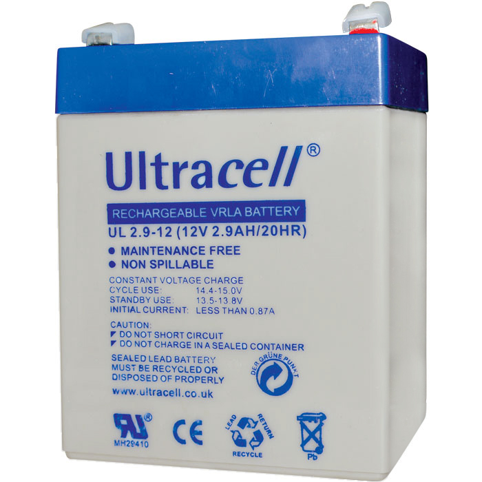 ULTRACELL 12V 2.9AH   12V 2.9Ah    :   - : 79mm  - : 59mm  - : 99mm  -  Terminal: