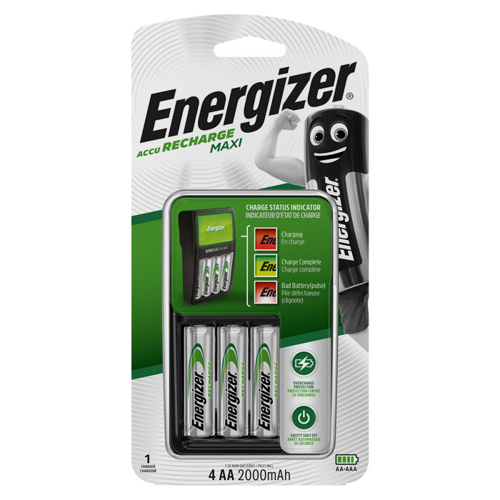 ENERGIZER MAXI CHARGER & 4xAA Φορτιστής μπαταριών AA/AAA Energizer ΜΑΧΙ με 4 επαναφορτιζόμενες μπαταρίες ΑΑ 2000mAh. (Φορτιστής ENERGIZER MAXI CHARGER & 4xAA Φορτιστής μπαταριών AA/AAA Energizer ΜΑΧΙ με 4 επαναφορτιζόμενες μπαταρίες ΑΑ 2000mAh. (Φορτιστής