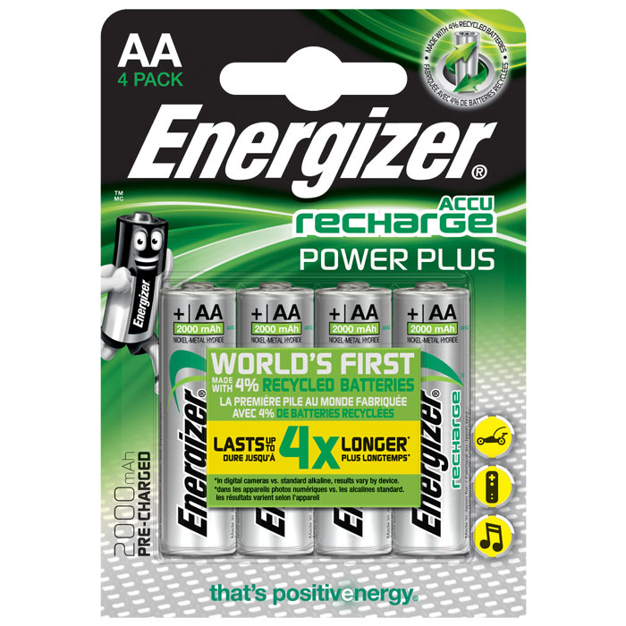 ENERGIZER AA-HR6/2000mAh/4TEM   nergizer -HR6 Power Plus,  blister 4 . ( 