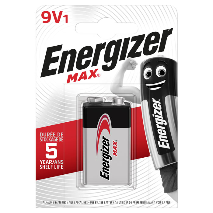 ENERGIZER 9V-9B-6LR61   nergizer MAX 9V-9B-6LR61,  blister 1 . (  nergizer MAX 9V-9B