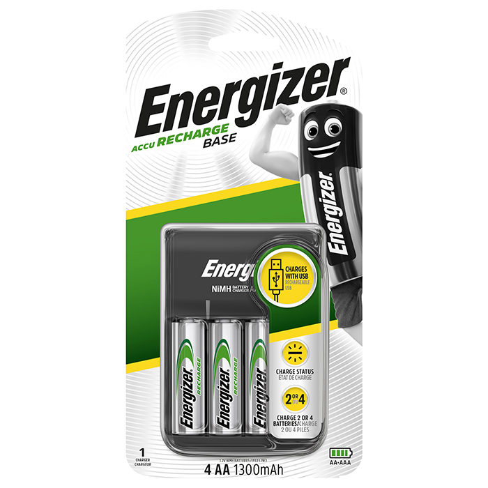 ENERGIZER BASE CHARGER F016742 Φορτιστής μπαταριών AA/AAA Energizer Βase με 4 επαναφορτιζόμενες μπαταρίες ΑΑ και τροφοδοσία μέσω ENERGIZER BASE CHARGER F016742 Φορτιστής μπαταριών AA/AAA Energizer Βase με 4 επαναφορτιζόμενες μπαταρίες ΑΑ και τροφοδοσία μέσω