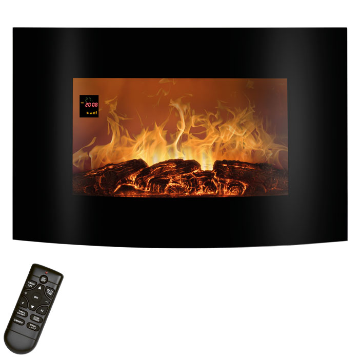 EK 6021 CB Electric Fireplace with curved glass front 900-1800 W (Ηλεκτρικό curved τζάκι τοίχου 1800W με τ...) EK 6021 CB Electric Fireplace with curved glass front 900-1800 W (Ηλεκτρικό curved τζάκι τοίχου 1800W με τ...)