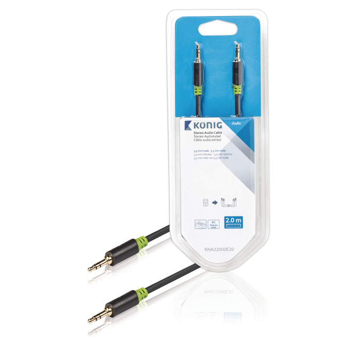 KNA 22000E 2.00 Stereo Audio Cable 3.5 mm Male - 3.5 mm Male 2.00 m Anthracite (Καλώδιο ήχου 3,5mm Stereo αρσ) KNA 22000E 2.00 Stereo Audio Cable 3.5 mm Male - 3.5 mm Male 2.00 m Anthracite (Καλώδιο ήχου 3,5mm Stereo αρσ)