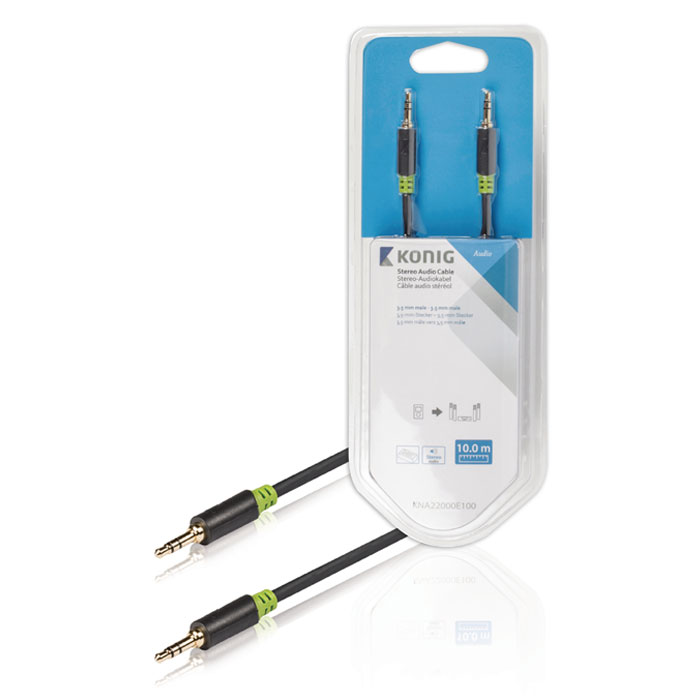 KNA 22000E 10.0 Stereo Audio Cable 3.5 mm Male - 3.5 mm Male 10.0 m Anthracite (Καλώδιο ήχου 3,5mm Stereo αρσ) KNA 22000E 10.0 Stereo Audio Cable 3.5 mm Male - 3.5 mm Male 10.0 m Anthracite (Καλώδιο ήχου 3,5mm Stereo αρσ)