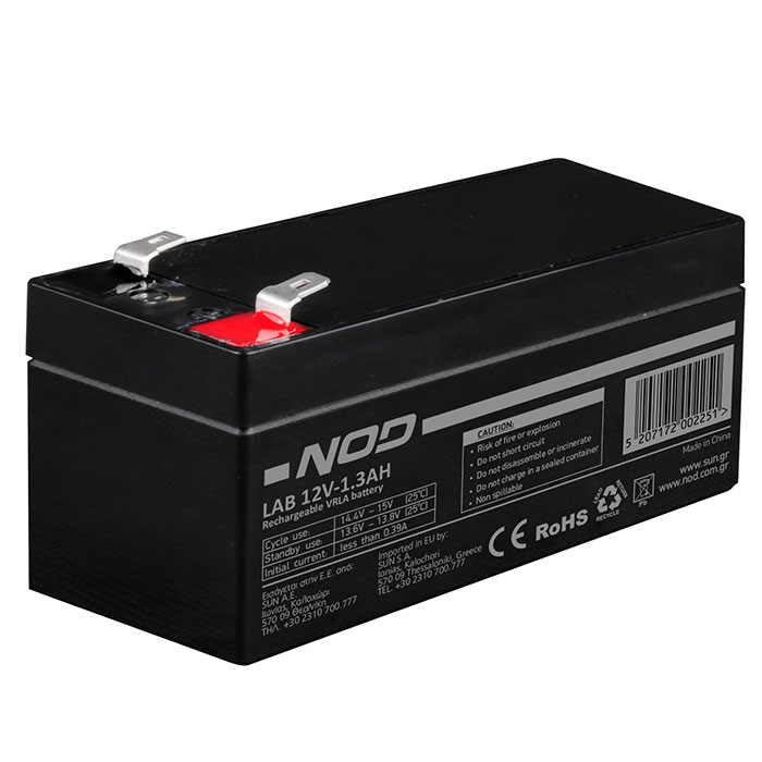 NOD LAB 12V1.3AH LEAD ACID BATTERY (Μπαταρία μολύβδου 12V-13AH) NOD LAB 12V1.3AH LEAD ACID BATTERY (Μπαταρία μολύβδου 12V-13AH)