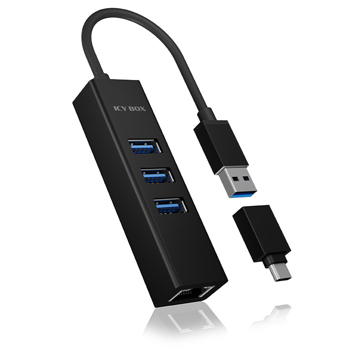 ICY BOX IB-HUB1419-LAN 4-port hub with USB 3.0 Type-A & Type-C interface (USB 30 Hub και αντάπτορας δικτύου αλουμι...) ICY BOX IB-HUB1419-LAN 4-port hub with USB 3.0 Type-A & Type-C interface (USB 30 Hub και αντάπτορας δικτύου αλουμι...)