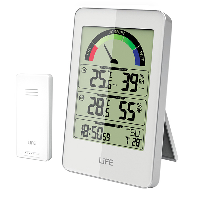 LIFE MONSOON WEATHER STATION WITH WIRELESS OUTDOOR SENSOR CLOCK, WHITE COLOR (Μετεωρολογικός σταθμός με ασύρματη εξωτε...) LIFE MONSOON WEATHER STATION WITH WIRELESS OUTDOOR SENSOR CLOCK, WHITE COLOR (Μετεωρολογικός σταθμός με ασύρματη εξωτε...)