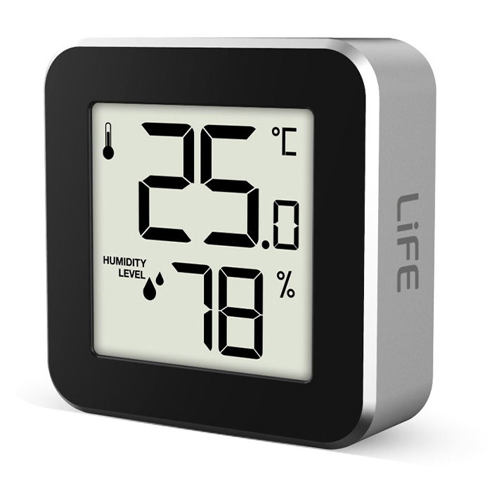 LIFE ALU MINI THERMOMETER WITH HYGROMETER, BLACK-ALUMINUM COLOR (Ψηφιακό θερμόμετρο και υγρόμετρο εσωτερι...) LIFE ALU MINI THERMOMETER WITH HYGROMETER, BLACK-ALUMINUM COLOR (Ψηφιακό θερμόμετρο και υγρόμετρο εσωτερι...)