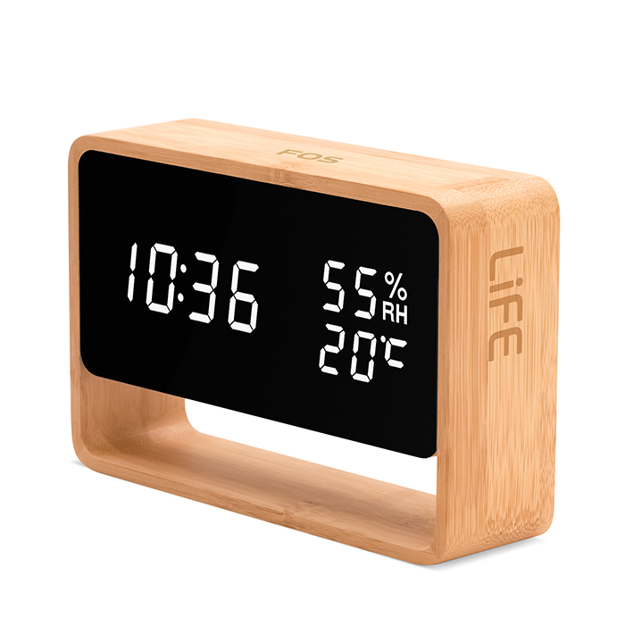 LIFE FOS BAMBOO THERMOMETER/HYGROMETER WITH CLOCK, ALARM AND LED DIGITS (Bamboo ψηφιακό θερμόμετρο / υγρόμετρο εσ...) LIFE FOS BAMBOO THERMOMETER/HYGROMETER WITH CLOCK, ALARM AND LED DIGITS (Bamboo ψηφιακό θερμόμετρο / υγρόμετρο εσ...)