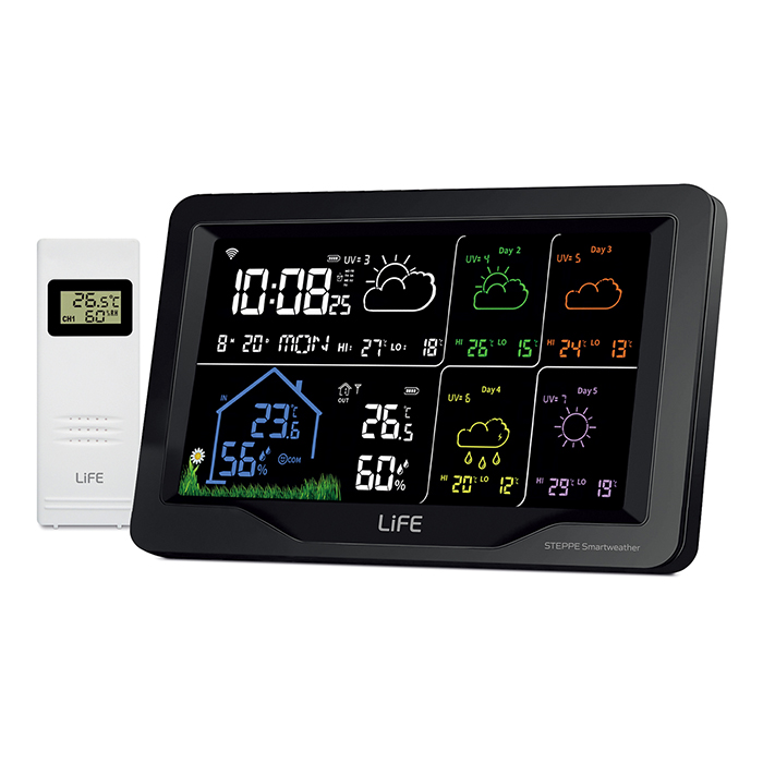 LIFE STEPPE Wi-Fi TUYA WEATHER STATION WITH WIRELESS OUTDOOR SENSOR (TUYA Smart Wi-Fi μετεωρολογικός σταθμός ...) LIFE STEPPE Wi-Fi TUYA WEATHER STATION WITH WIRELESS OUTDOOR SENSOR (TUYA Smart Wi-Fi μετεωρολογικός σταθμός ...)