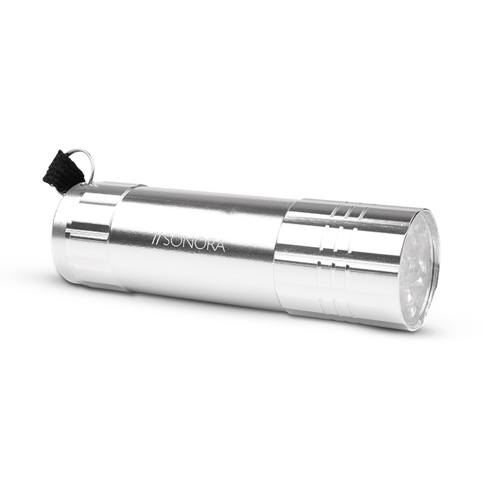 SONORA SILVER RAY 9 LEDS 30LUMENS FLASHLIGHT SILVER COLOR ( mini  LED 30 lm,  ...)
