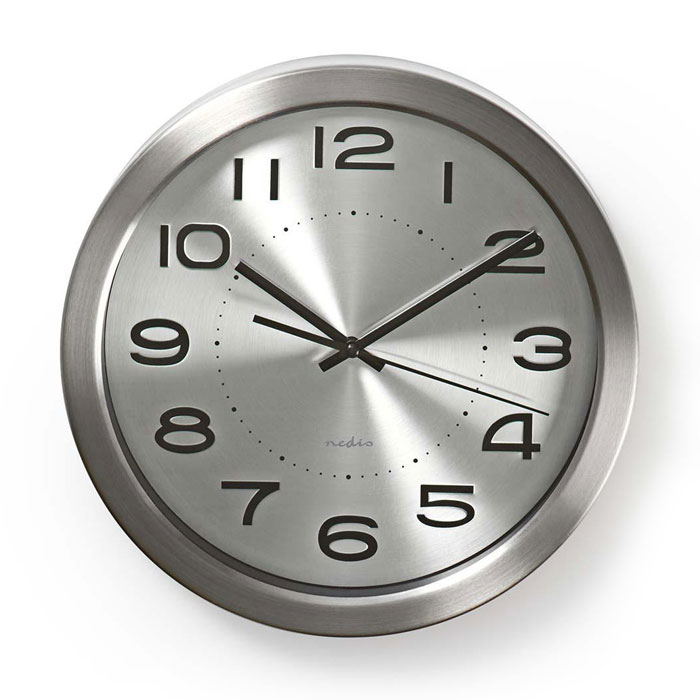 NEDIS CLWA010MT30SR Circular Wall Clock, 30 cm Diameter, Stainless Steel (Ρολόι τοίχου από ανοξείδωτο ατσάλι με με...) NEDIS CLWA010MT30SR Circular Wall Clock, 30 cm Diameter, Stainless Steel (Ρολόι τοίχου από ανοξείδωτο ατσάλι με με...)