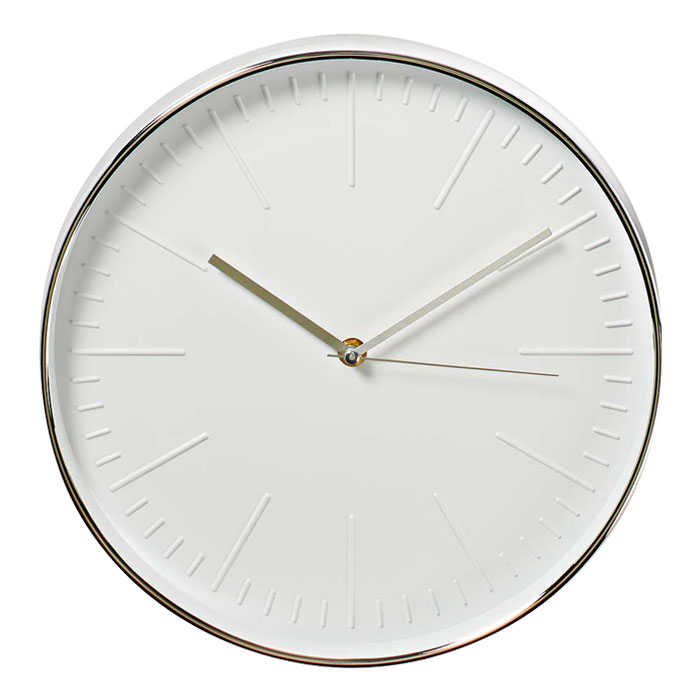 NEDIS CLWA013PC30SR Circular Wall Clock, 30 cm Diameter, White & Silver (Ρολόι τοίχου με λευκό καντράν και ασημί ...) NEDIS CLWA013PC30SR Circular Wall Clock, 30 cm Diameter, White & Silver (Ρολόι τοίχου με λευκό καντράν και ασημί ...)