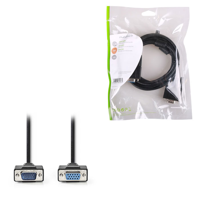 NEDIS CCGP59100BK20 VGA Male - VGA Female , 2.0 m, Black (Καλώδιο VGA αρσ) NEDIS CCGP59100BK20 VGA Male - VGA Female , 2.0 m, Black (Καλώδιο VGA αρσ)