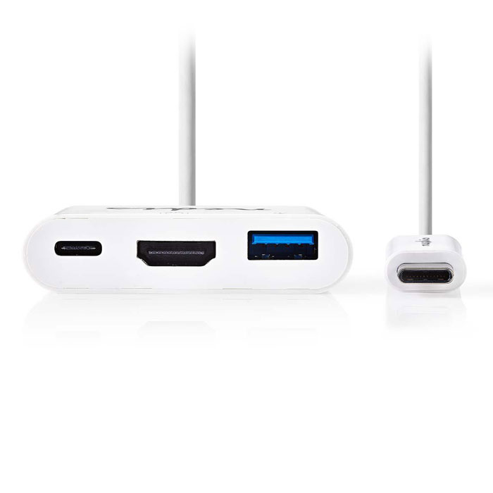 NEDIS CCGP64765WT02 USB-C Adapter, USB C Male - USB A Female+USB C Female+HDMI F (Σταθμός σύνδεσης από USB 31 type C αρσ) NEDIS CCGP64765WT02 USB-C Adapter, USB C Male - USB A Female+USB C Female+HDMI F (Σταθμός σύνδεσης από USB 31 type C αρσ)