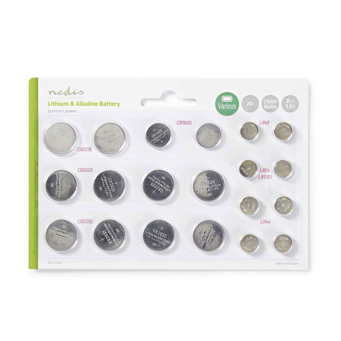 NEDIS BALAK20BL Lithium Button Cell Battery Multi Pack,CR2025/CR 2016/CR1620/LR4 (Διάφορες μπαταρίες λιθίου & αλκαλικές (κ...) NEDIS BALAK20BL Lithium Button Cell Battery Multi Pack,CR2025/CR 2016/CR1620/LR4 (Διάφορες μπαταρίες λιθίου & αλκαλικές (κ...)