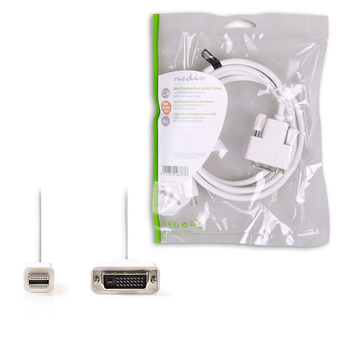 NEDIS CCGP37700WT20 Mini DisplayPort-DVI Cable Mini DisplayPort Male-DVI-D 24+1- (Αντάπτορας mini DisplayPort ) NEDIS CCGP37700WT20 Mini DisplayPort-DVI Cable Mini DisplayPort Male-DVI-D 24+1- (Αντάπτορας mini DisplayPort )