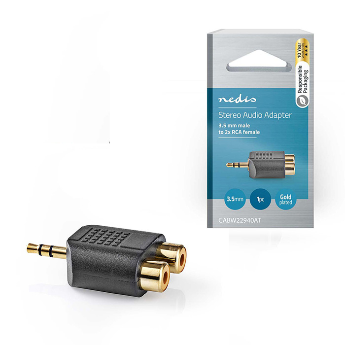 NEDIS CABW22940AT  , 3.5mm . - 2x RCA .   . ( , 35mm )