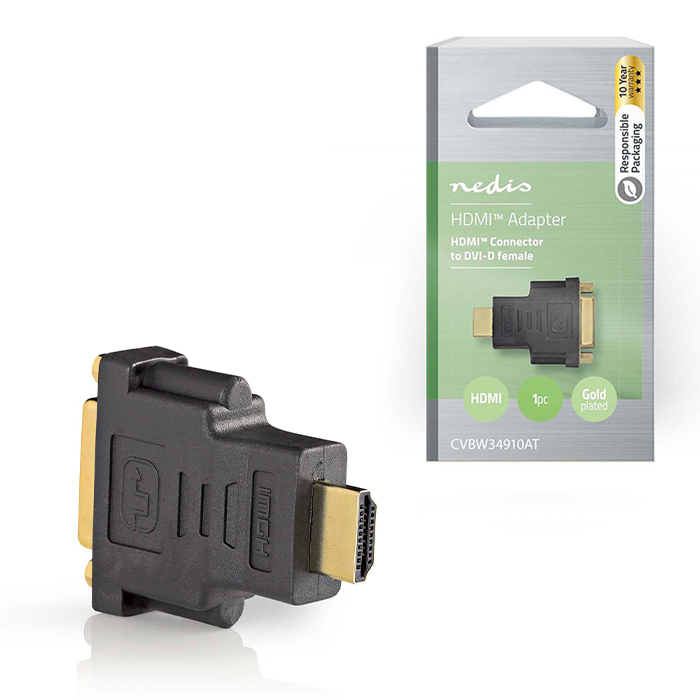 NEDIS CVBW34910AT Αντάπτορας DVI-D θηλ. - HDMI αρσ. με επίχρυσες επαφές. (Αντάπτορας DVI-D θηλ) NEDIS CVBW34910AT Αντάπτορας DVI-D θηλ. - HDMI αρσ. με επίχρυσες επαφές. (Αντάπτορας DVI-D θηλ)