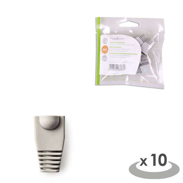 NEDIS CCGP89900GY Grey Strain Relief Boot For RJ45 Network Connectors-10 pieces (Κάλυμμα για βύσμα RJ45, 10τμχ σε γκρι χρ...) NEDIS CCGP89900GY Grey Strain Relief Boot For RJ45 Network Connectors-10 pieces (Κάλυμμα για βύσμα RJ45, 10τμχ σε γκρι χρ...)