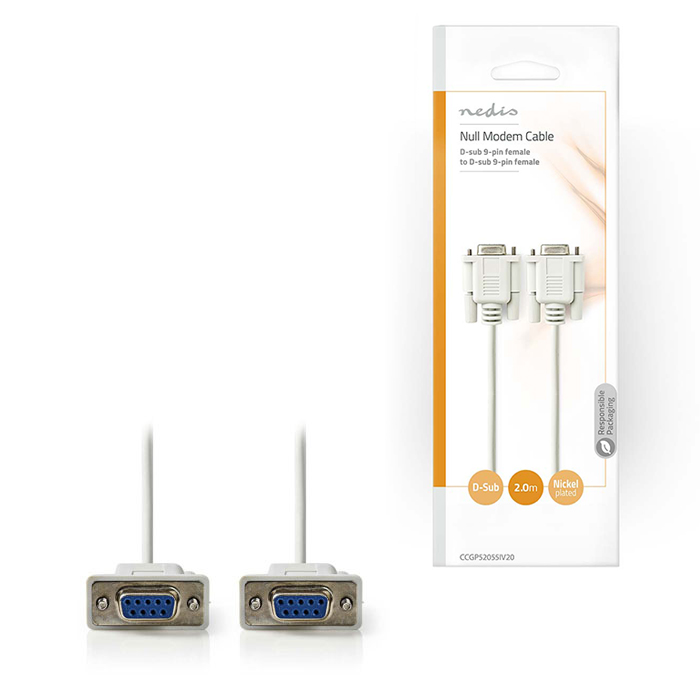 NEDIS CCGP52055IV20 Null Modem Cable D-Sub 9-pin Female - D-Sub 9-pin Female 2.0 (Καλώδιο Null Modem, D-Sub 9 pin θηλ) NEDIS CCGP52055IV20 Null Modem Cable D-Sub 9-pin Female - D-Sub 9-pin Female 2.0 (Καλώδιο Null Modem, D-Sub 9 pin θηλ)
