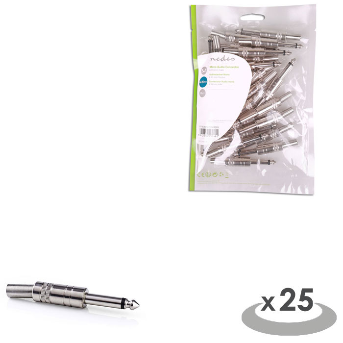 NEDIS CAVC23980ME Jack Connector Mono 6.35 mm Male 25 pieces Metal (Βύσμα mono 6,5 mm, με προστασία καλωδίου...) NEDIS CAVC23980ME Jack Connector Mono 6.35 mm Male 25 pieces Metal (Βύσμα mono 6,5 mm, με προστασία καλωδίου...)