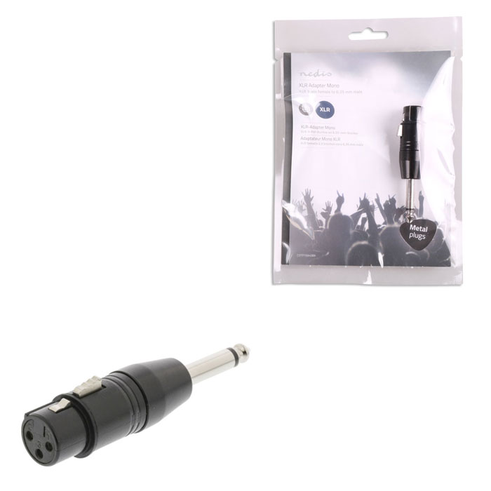 NEDIS COTP15940BK XLR Adapter Mono XLR 3-pin Female - 6.35 mm Male Black (Αντάπτορας XLR 3-Pin θηλ) NEDIS COTP15940BK XLR Adapter Mono XLR 3-pin Female - 6.35 mm Male Black (Αντάπτορας XLR 3-Pin θηλ)