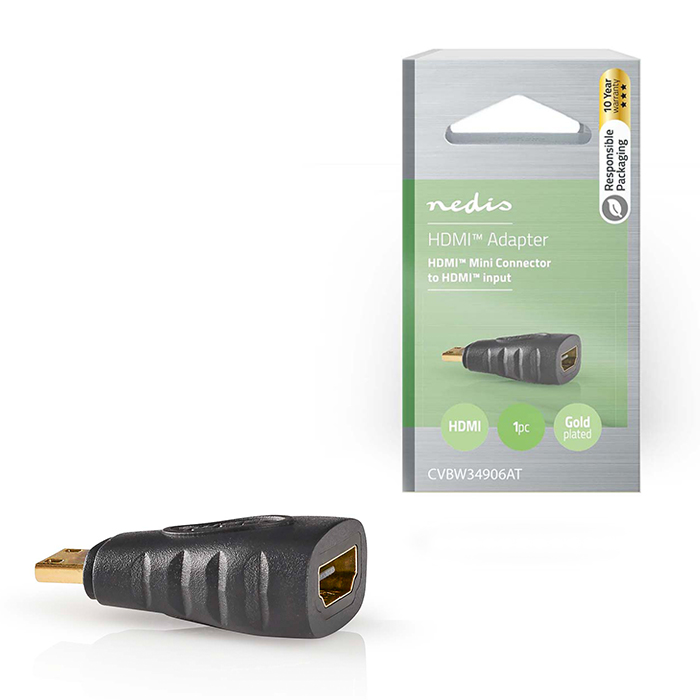 NEDIS CVBW34906AT HDMI Adapter HDMI Mini Connector - HDMI Female (Αντάπτορας High Speed HDMI with Ethernet...) NEDIS CVBW34906AT HDMI Adapter HDMI Mini Connector - HDMI Female (Αντάπτορας High Speed HDMI with Ethernet...)