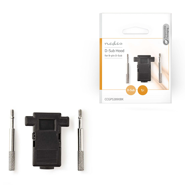 NEDIS CCGP52890BK D-Sub Connector Hood Suitable for D-Sub 9-Pin Black (Υποδοχέας D-Sub) NEDIS CCGP52890BK D-Sub Connector Hood Suitable for D-Sub 9-Pin Black (Υποδοχέας D-Sub)